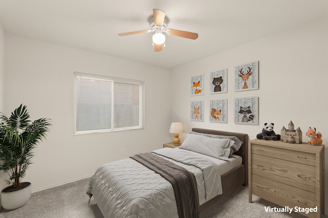 6427 Burdine Ct, Houston, TX 77085 - bedroom with light colored carpet and ceiling fan