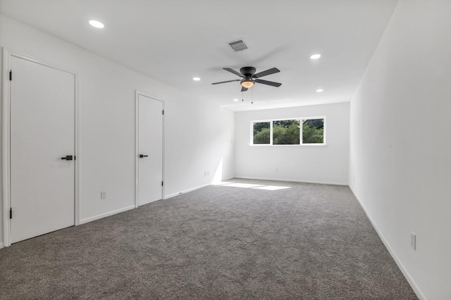9602 Ballin David Dr, Spring, TX 77379 - unfurnished bedroom featuring carpet, recessed lighting, and a ceiling fan