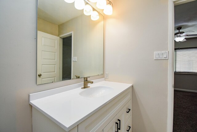 16806 Grampin Dr, Houston, TX 77084 - bathroom featuring vanity and ceiling fan
