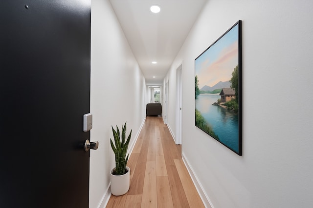12500 Melville Dr Unit 218B, Montgomery, TX 77356 - corridor with recessed lighting, light wood-style flooring, and baseboards
