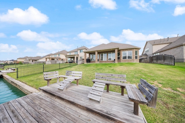 24103 Corinaldo Ct, Katy, TX 77493 - wooden terrace featuring a water view and a residential view