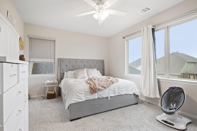 31110 Birch Mills Dr, Hockley, TX 77447 - bedroom featuring carpet, baseboards, and a ceiling fan