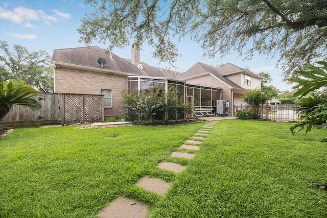 903 Old Lake Rd, Houston, TX 77057 - rear view of house with brick siding and a chimney