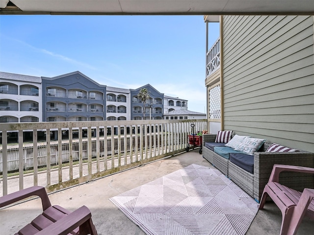 6300 Seawall Blvd Unit 3123, Galveston, TX 77551 - view of patio / terrace with an outdoor hangout area and a balcony