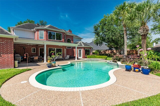 5706 Amber Queen Ct, Houston, TX 77041 - view of swimming pool with a patio and area for grilling