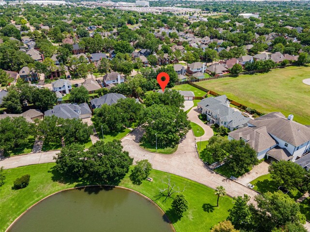 5706 Amber Queen Ct, Houston, TX 77041 - aerial perspective of suburban area featuring a large body of water