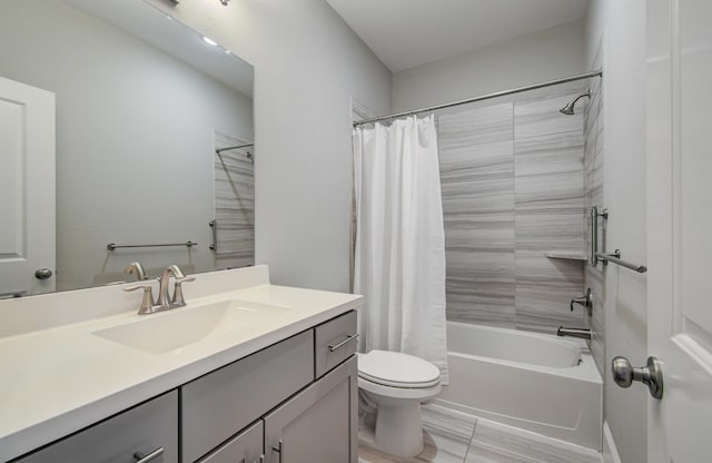 5726 Brancott Way, Houston, TX 77096 - bathroom featuring vanity, toilet, and shower / bath combo with shower curtain