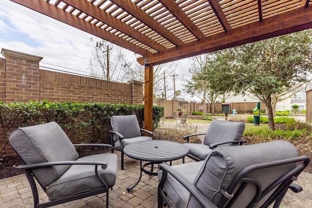 5726 Brancott Way, Houston, TX 77096 - fenced backyard with a patio area and a pergola