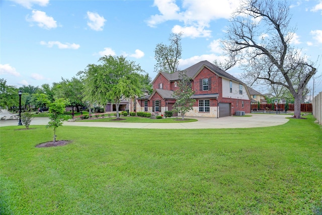 5402 Bending Branch Dr, Missouri City, TX 77459 - rear view of property with a garage, brick siding, and concrete driveway
