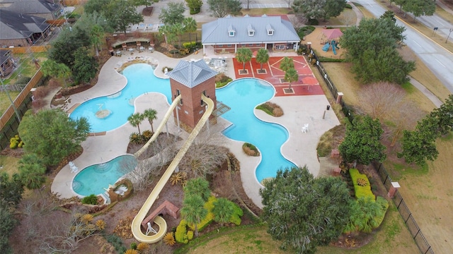 5402 Bending Branch Dr, Missouri City, TX 77459 - aerial view of property's location with a pool area