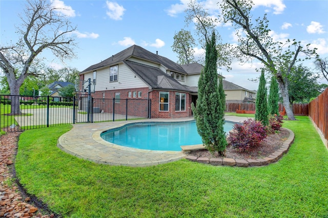 5402 Bending Branch Dr, Missouri City, TX 77459 - view of swimming pool with a fenced backyard