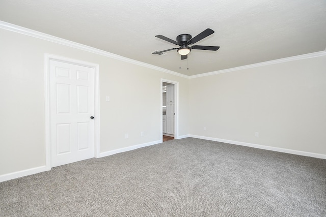 4618 Turf Valley Dr, Houston, TX 77084 - carpeted spare room with crown molding, ceiling fan, and baseboards