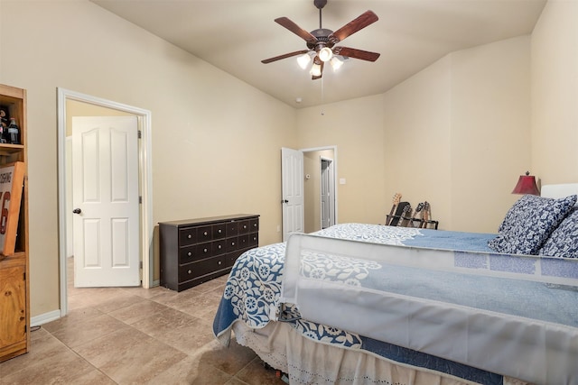 1027 Nantucket St, Pasadena, TX 77503 - bedroom featuring lofted ceiling, a ceiling fan, and baseboards