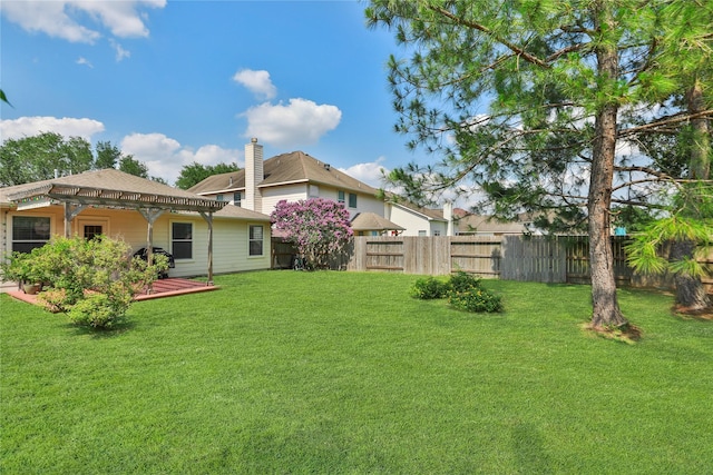 19119 Mossy Hedge Ln, Katy, TX 77449 - view of yard featuring a pergola and a wooden deck