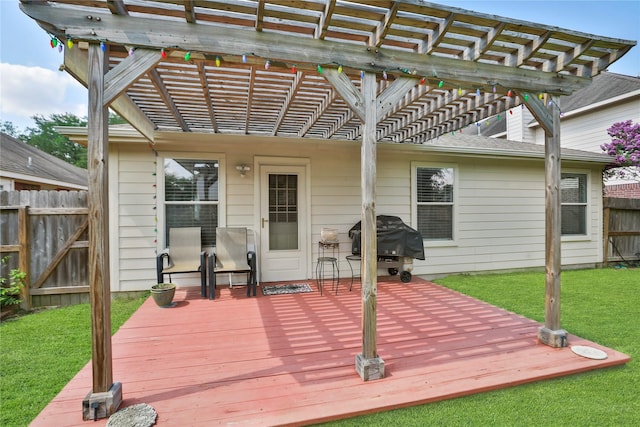 19119 Mossy Hedge Ln, Katy, TX 77449 - wooden deck featuring a pergola