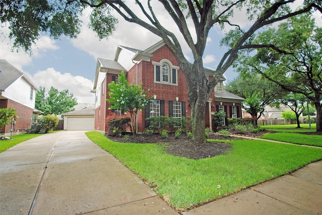 1902 Rosebay Ct, Sugar Land, TX 77479 - traditional-style home with brick siding, a front lawn, and a garage