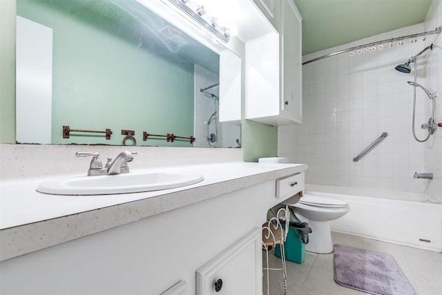 119 Delaware Dr, Conroe, TX 77316 - bathroom featuring vanity, toilet, shower / washtub combination, and tile patterned flooring