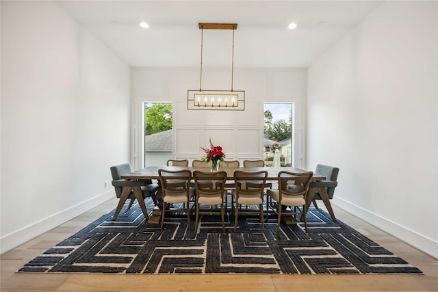 1913 Ebony Ln, Houston, TX 77018 - dining room featuring a chandelier, a decorative wall, and recessed lighting