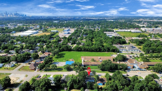 4918 Perry St, Houston, TX 77021 - aerial view of property's location featuring a tree filled landscape and nearby urban area