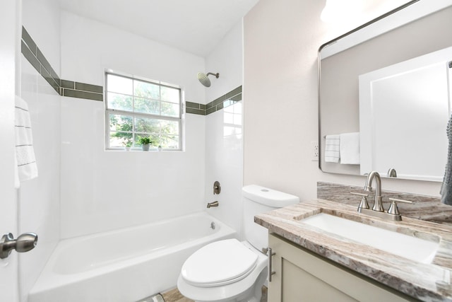4918 Perry St, Houston, TX 77021 - full bathroom with vanity, toilet, and bathtub / shower combination