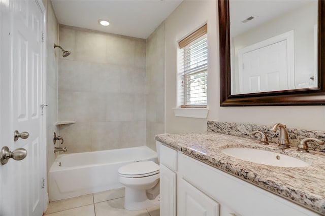 2617 Edgefield Lakes Dr, Houston, TX 77054 - bathroom featuring vanity, tile patterned floors, toilet, and bathtub / shower combination