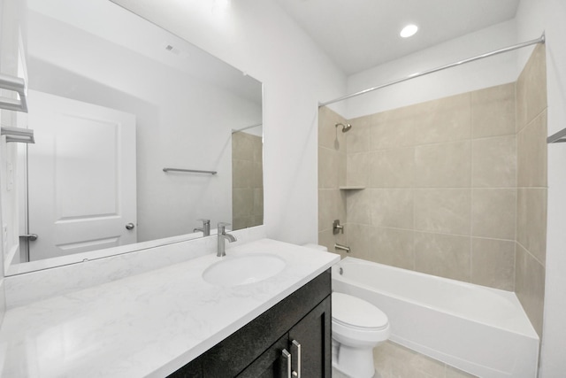 21114 Flowerhorn Dr, Cypress, TX 77433 - full bath featuring vanity, toilet, and shower / bathtub combination