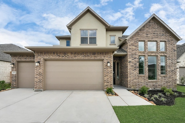 21114 Flowerhorn Dr, Cypress, TX 77433 - traditional-style house featuring driveway, brick siding, and stucco siding