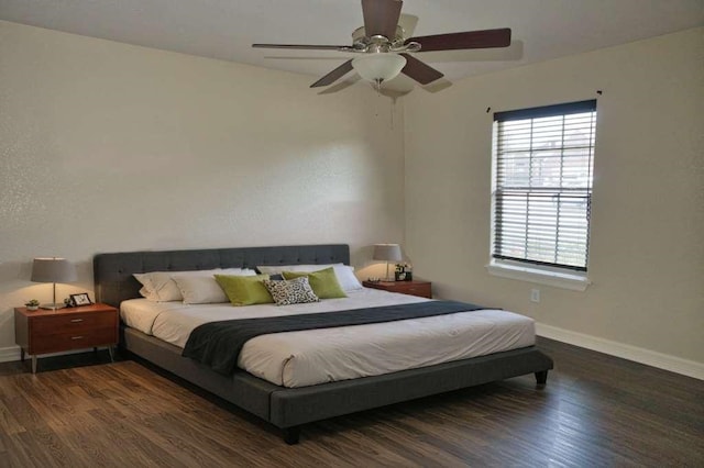107 Brazos Ct, Richwood, TX 77531 - bedroom with wood finished floors, baseboards, and ceiling fan