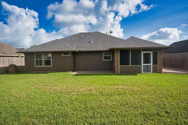 107 Brazos Ct, Richwood, TX 77531 - rear view of property featuring a sunroom and roof with shingles