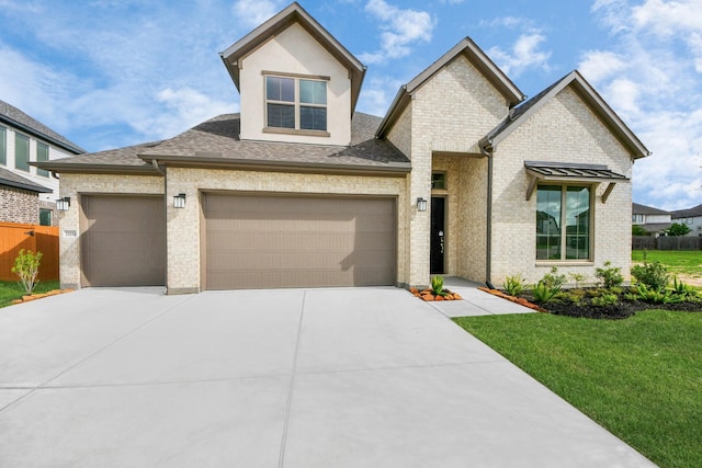 21114 Regal Terrace Dr, Cypress, TX 77433 - view of front of home featuring concrete driveway, a garage, brick siding, and a shingled roof