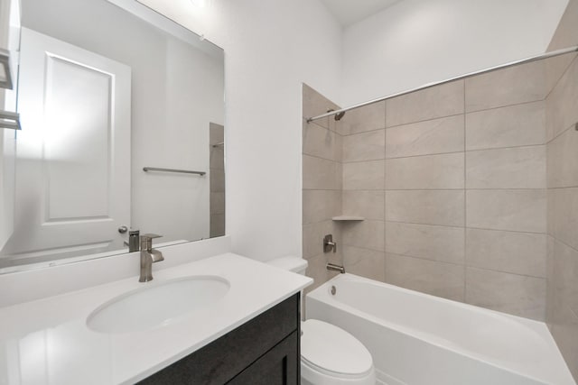 21114 Regal Terrace Dr, Cypress, TX 77433 - bathroom featuring toilet, vanity, and shower / tub combination