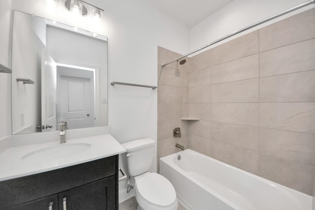 21114 Regal Terrace Dr, Cypress, TX 77433 - bathroom featuring toilet, vanity, and bathing tub / shower combination