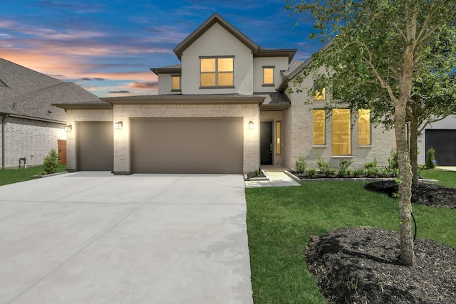 21130 Flowerhorn Dr, Cypress, TX 77433 - view of front of property with concrete driveway, a yard, and stucco siding