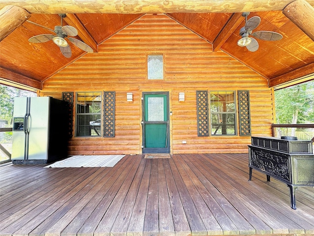 798 Port Blvd, Trinity, TX 75862 - wooden deck featuring a ceiling fan