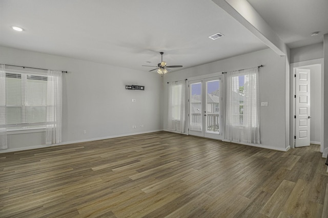 1930 Pueblo Nuevo Path, Houston, TX 77077 - spare room featuring a ceiling fan, wood finished floors, and baseboards