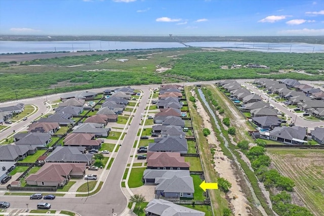8105 Denali Dr, Corpus Christi, TX 78414 - aerial view of residential area with a nearby body of water