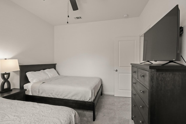 3511 Queensberry Ct, Huffman, TX 77336 - bedroom with light carpet, baseboards, and a ceiling fan