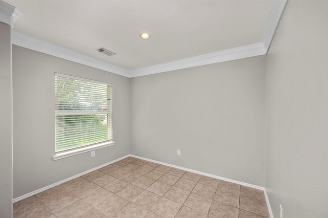 8014 Blackcherry Ln, Baytown, TX 77523 - empty room featuring ornamental molding, baseboards, light tile patterned floors, and recessed lighting