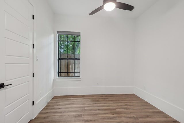 3505 Cobb St, Houston, TX 77004 - spare room featuring ceiling fan and wood finished floors