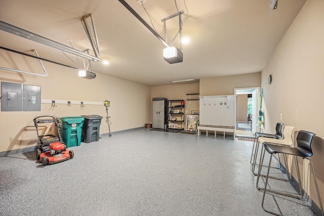 4726 Ashley Hope Dr, Katy, TX 77494 - garage featuring electric panel and a garage door opener