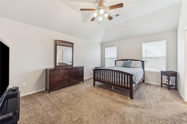 922 Steel Blue Dr, Houston, TX 77073 - bedroom with carpet flooring, lofted ceiling, ceiling fan, and baseboards