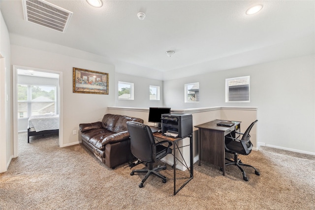 922 Steel Blue Dr, Houston, TX 77073 - carpeted home office with baseboards and recessed lighting