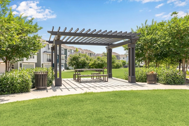 2020 Millbridge Spring Ln, Houston, TX 77051 - surrounding community featuring a pergola and a lawn