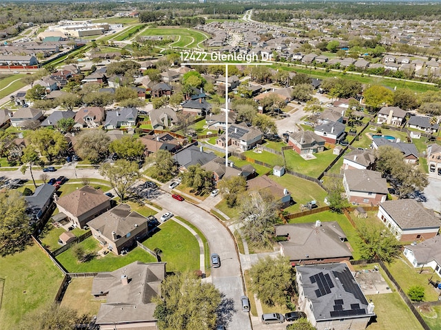 12422 Glenleigh Dr, Houston, TX 77014 - aerial view of property and surrounding area with nearby suburban area