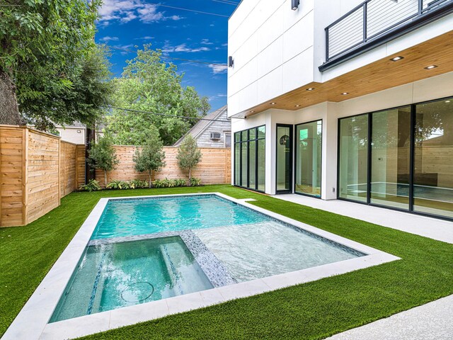 2037 Norfolk St, Houston, TX 77098 - view of pool with a pool with connected hot tub