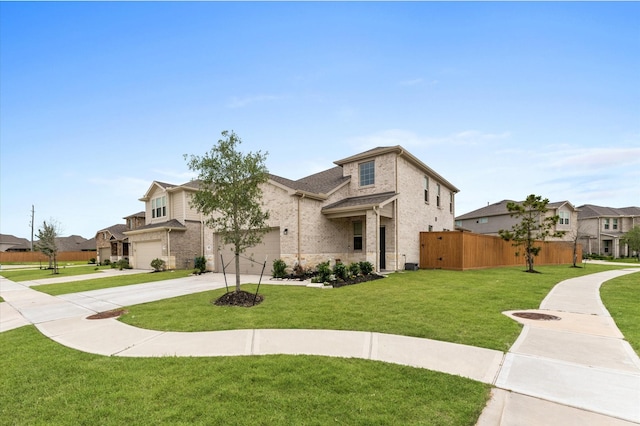 21123 Coral Blossom Ln, Cypress, TX 77433 - view of front facade featuring concrete driveway, a residential view, brick siding, and a garage