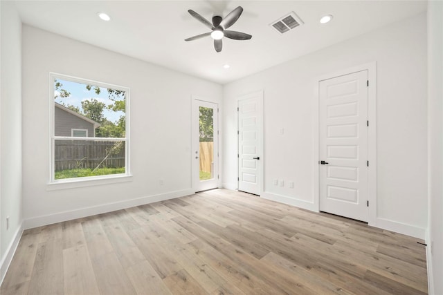 8618 Lee Otis St A-B, Unit A-B Houston, TX 77051 - unfurnished bedroom with access to exterior, light wood-type flooring, baseboards, and recessed lighting