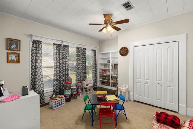 404 E Alabama St, Wharton, TX 77488 - recreation room with carpet flooring and ceiling fan