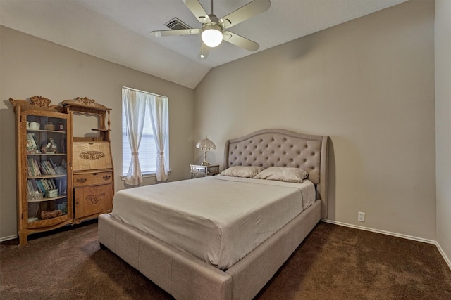 2230 Louetta Falls Ln, Spring, TX 77388 - carpeted bedroom with baseboards, a ceiling fan, and vaulted ceiling