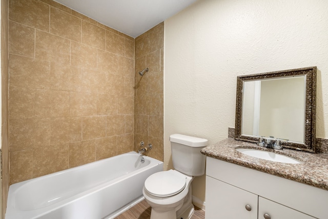 4726 Angleton St, Houston, TX 77033 - bathroom with toilet, vanity, and shower / bath combination